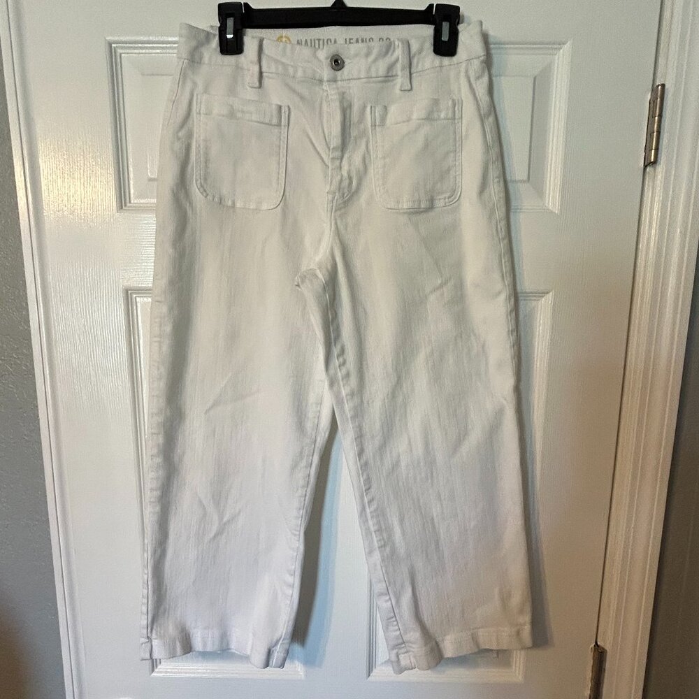 Nautica White, Wide Leg, Cropped, Jeans, Size 10